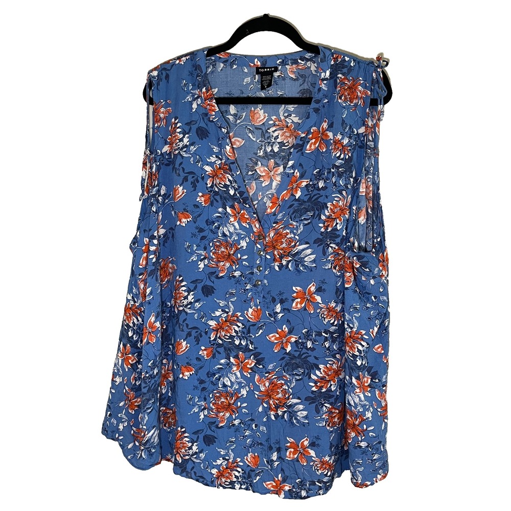 Torrid Floral Top 4X Boho Indie Summer Beach Preppy Coastal Tropical Chic 90s